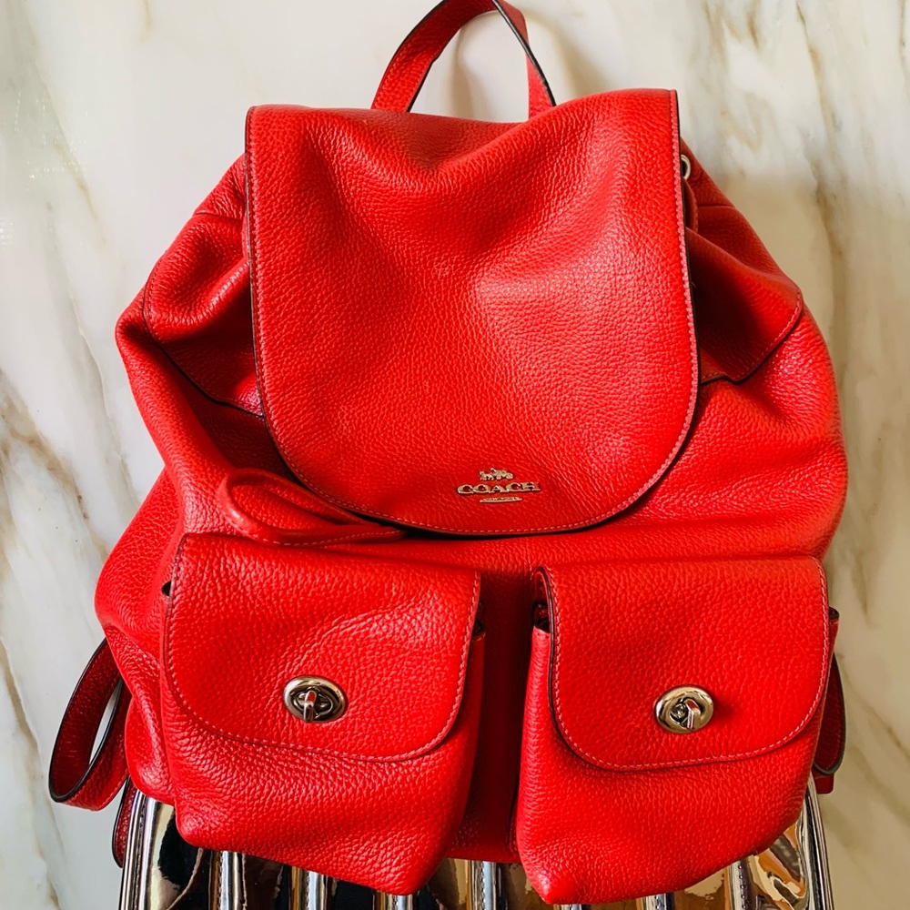 Coach Red leather backpack